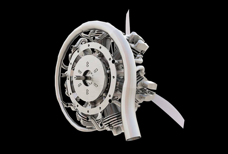 Industrial Animation Services_3D Image of a plane engine